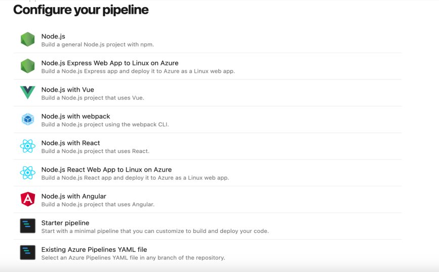 Configuring the pipeline