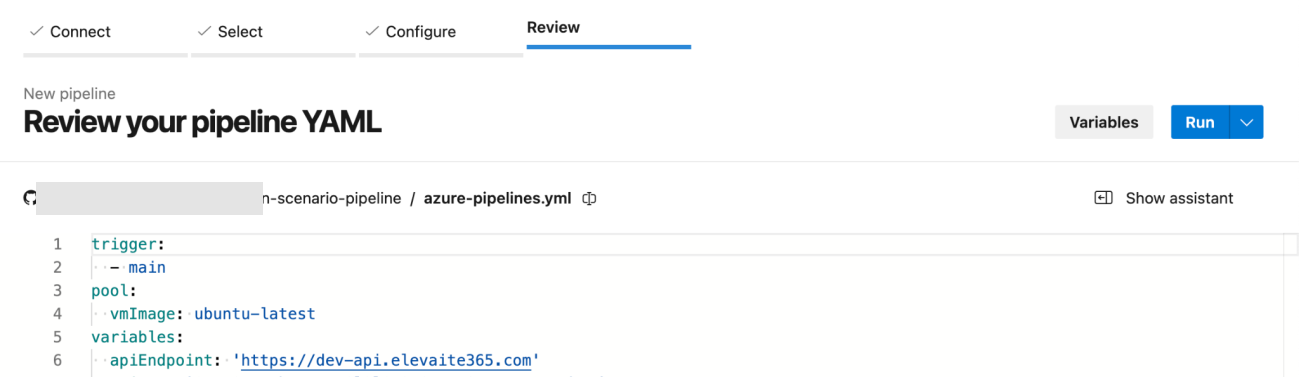 Reviewing the pipeline YAML