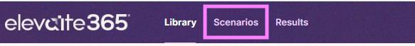 The Scenarios tab in the menu bar